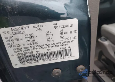 2005 Jeep Liberty Limited Edition z USA, uszkodzony, nr VIN 1J4GL58K25W594873